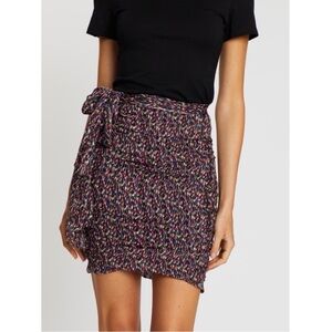 Ba&sh Dina wrap silk mini skirt multicolor XS